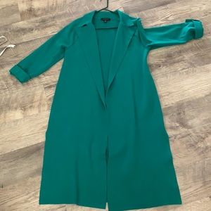 Ann Taylor long Green Duster Cardigan